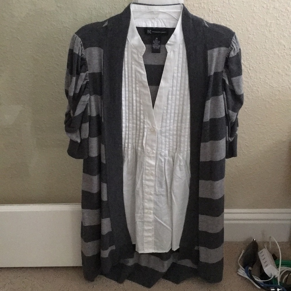 INC Button Down Cardigan Dress Top
